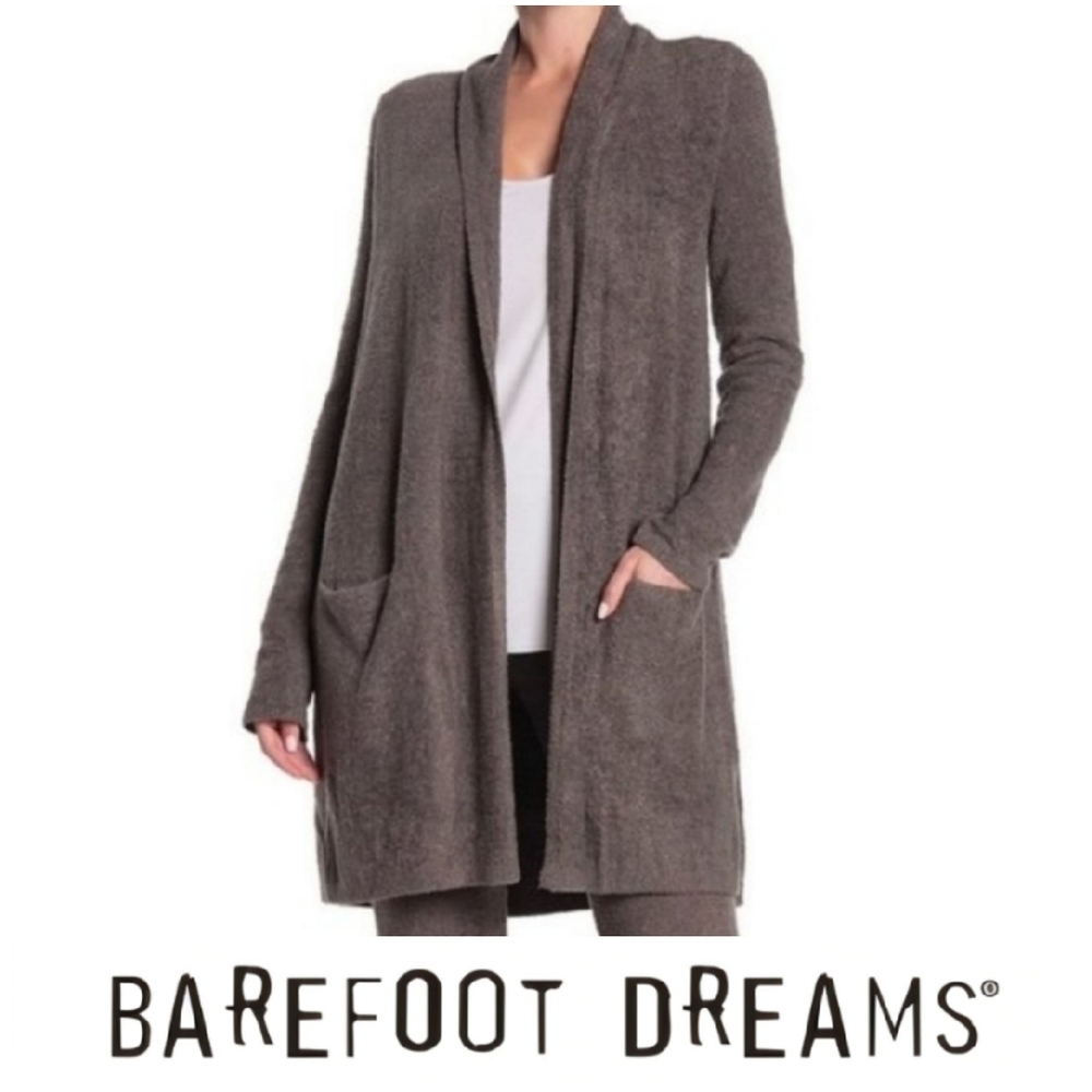 Barefoot Dreams bamboo chic lite ultra-soft cardigan brown wrap sweater - Picture 1 of 6